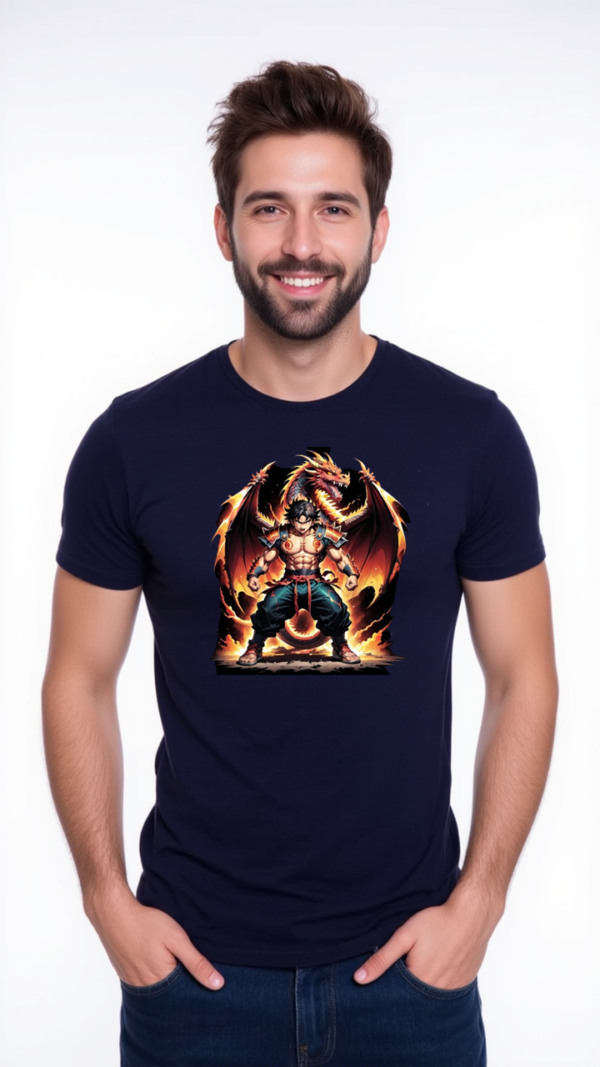 🔥 Anime Legends Men's Round Neck T-Shirt Combo – Royal Blue, Burgundy & Navy (180 GSM Cotton) - Image 3